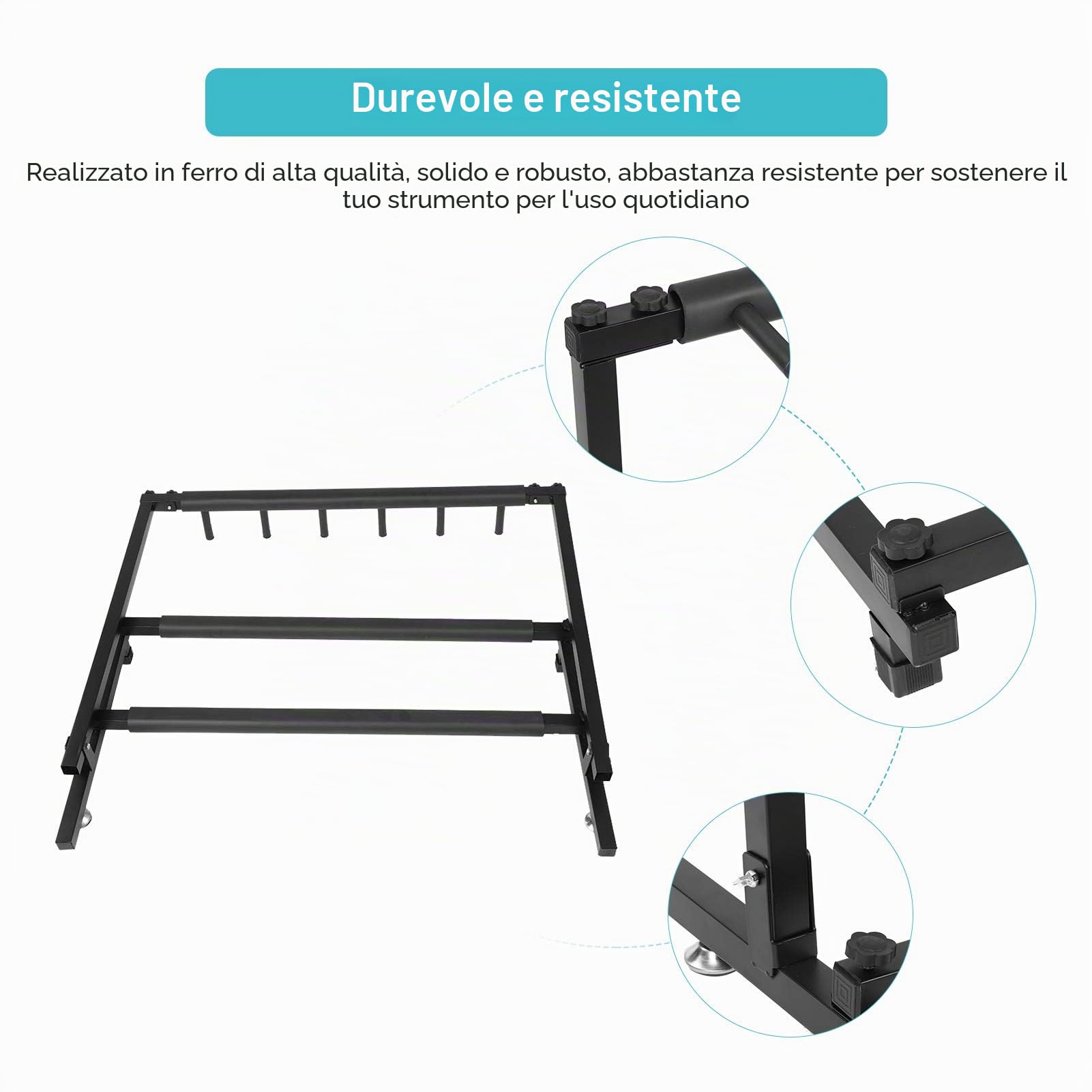 Espositore per Chitarra a 5 Vie - Supporto Multiplo in Metallo per 5 Chitarre Elettriche