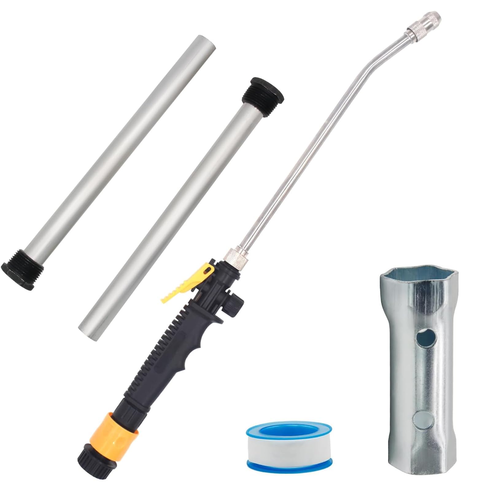 5 Pack RV Water Heater Anode Rod &amp; Flush Wand, 9.25"L x 3/4"NPT Thread Magnesium Rod for Suburban, Mor-Flo, RV Hot Water Heater Anode Rod, with Hex Wrench Removal Tool