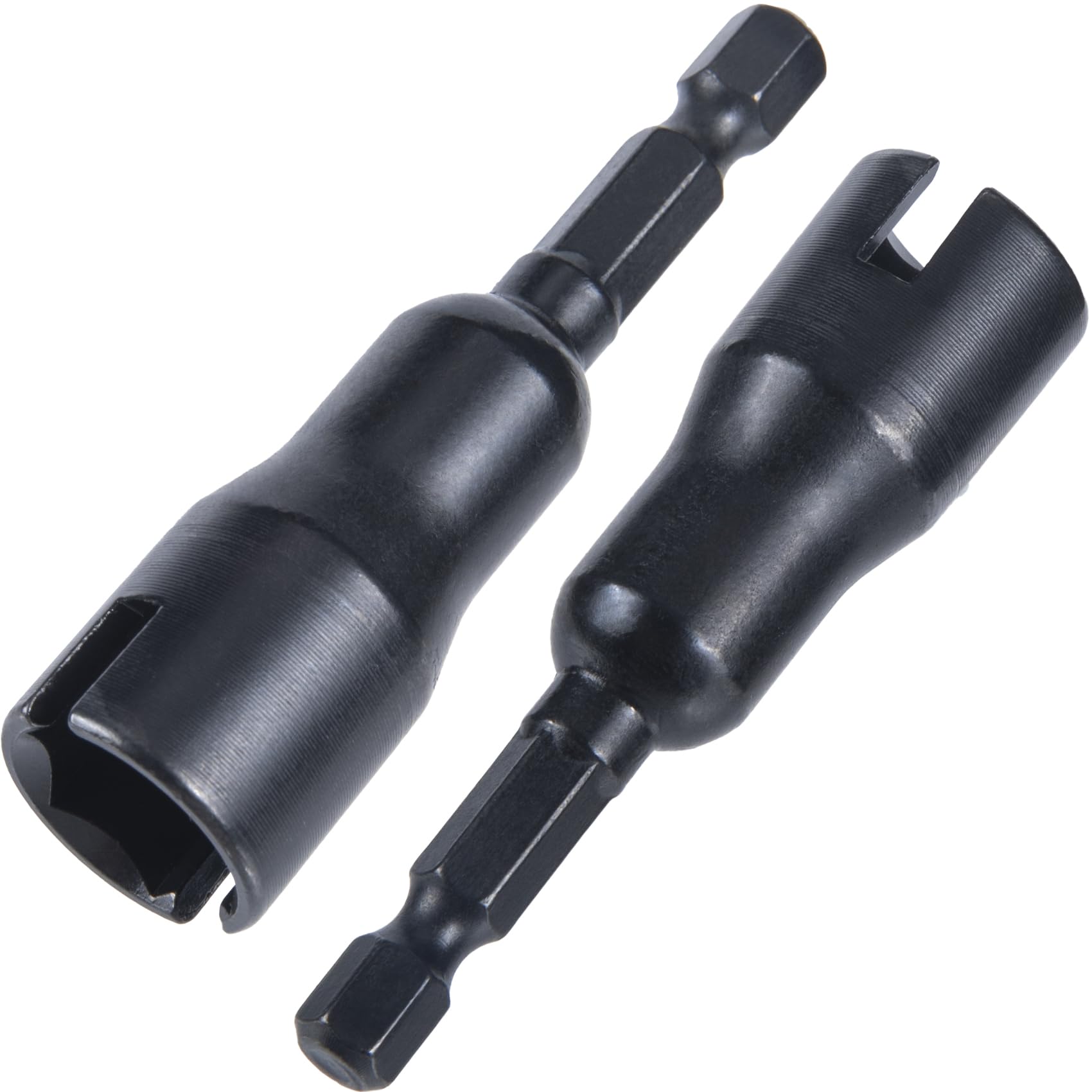 HINZIC 2Pack Black Wing Nut Driver, Steel Power Wing Nut Drill Bit Socket Wrench Tool, 1/4" Hex Shank for Panel Nuts, Screws Eye, C Hook Bolt,