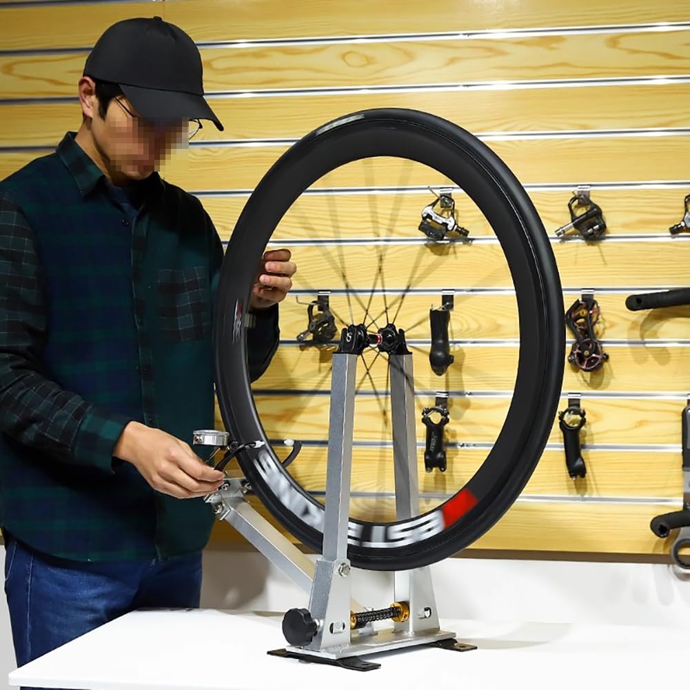 Kit De Reparación Y Alineación De Ruedas De Bicicleta Extraíble con Indicador De Cuadrante Y Herramienta De Ajuste De Llanta De Aluminio, Adecuado para 16-29 Pulgadas