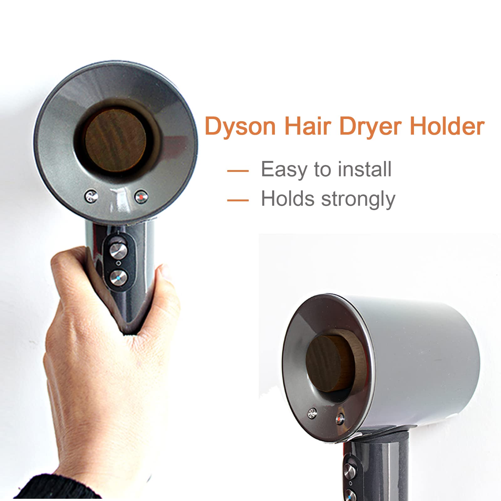 Amazon.co.jp: Alaisee ヘアドライヤーホルダー 木製壁掛けホルダー