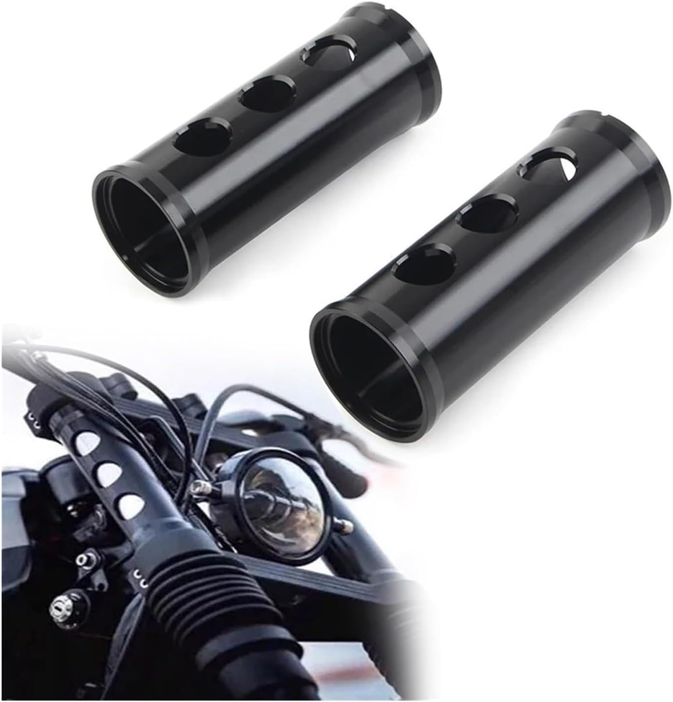 Shock Damper For H&arley For Softail For Street For Bob 2018-2022 2Pcs Motorcycle Aluminum Fork Upper Cover Front Shock Absorber Pipe Cover Motorcycle Absorber