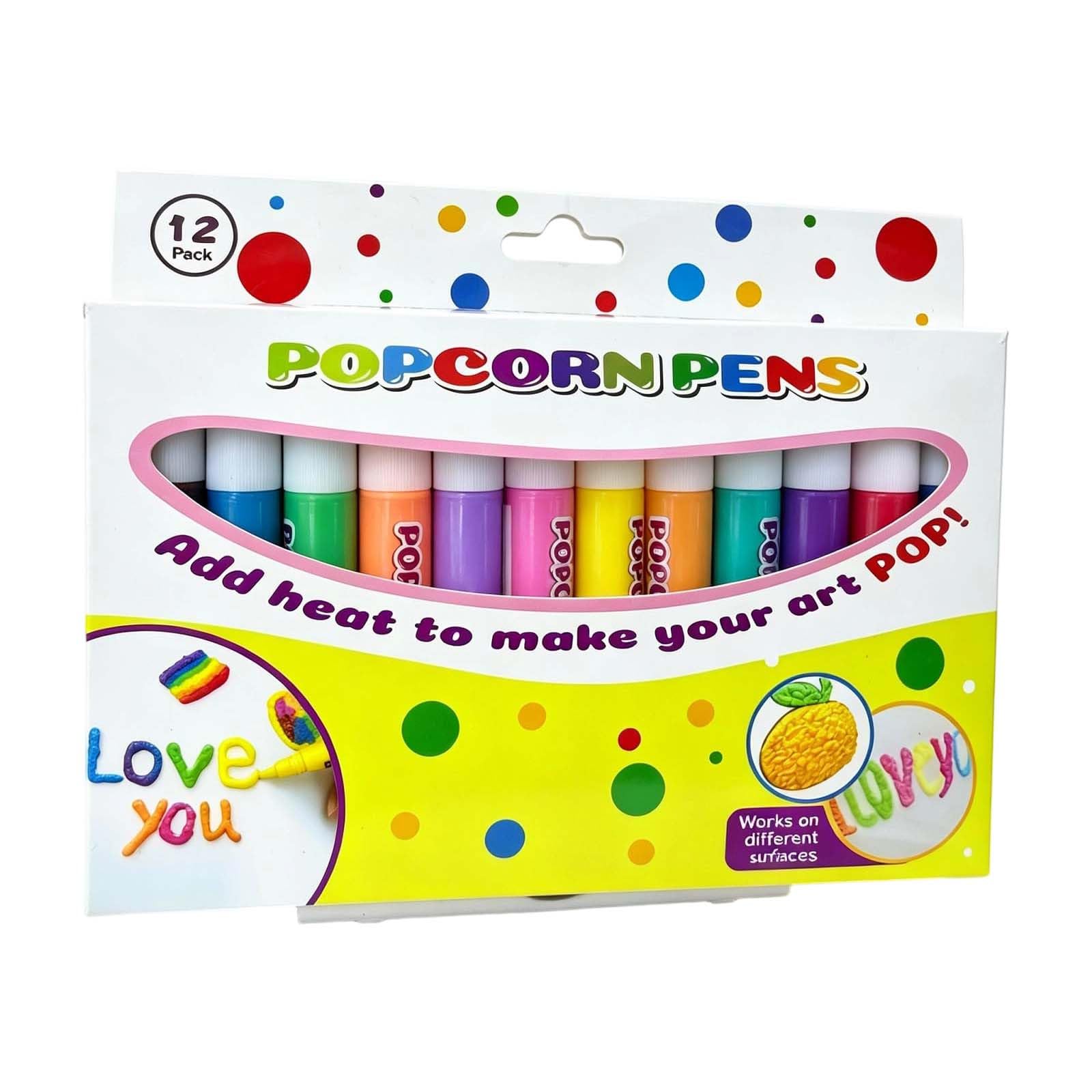 Popcorn Pens for Kids, 3D Relief Art Pens, Bubble Drawing Pen