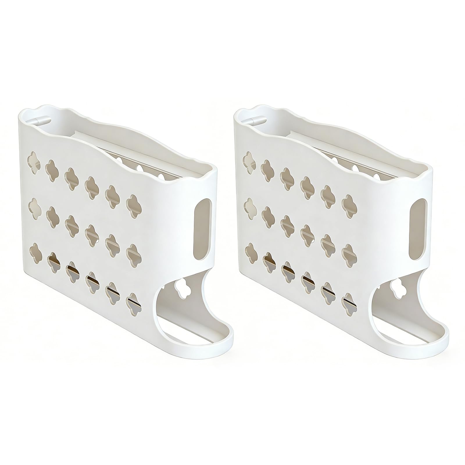 Piceioep 4-Layer Automatic Rolling Eggs Dispenser with Sliding Tray Kitchen Storage Organiser Functional Eggs Storage Box