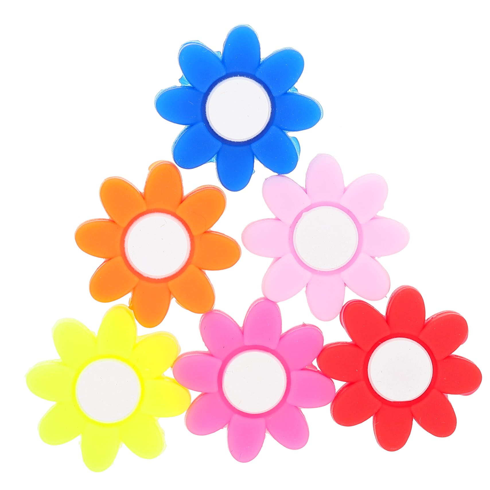 CORHAD 6Pcs Tennis Racket Dampener Flower Shaped Vibration Absorbers for Reduced Shock Decorative Tennis Supplies for All Racket Mixed Colors