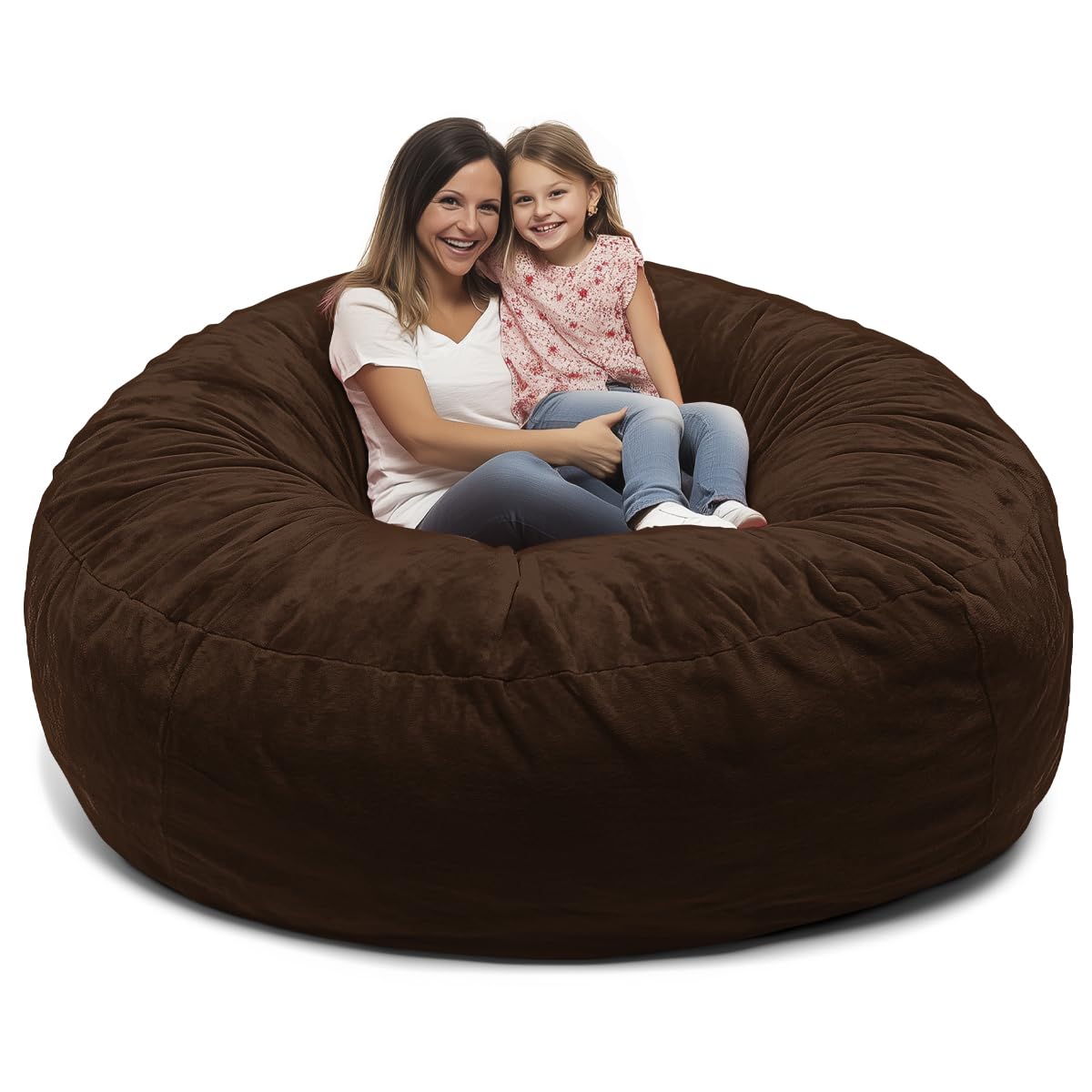 ULTIMATE SACK 6ft Bean Bag Chair, Oversize Bean Bag Chair for Adults, Comfy Chair Bean Bag Couch Lounge Sofa Loveseat Furniture | Brown Fur