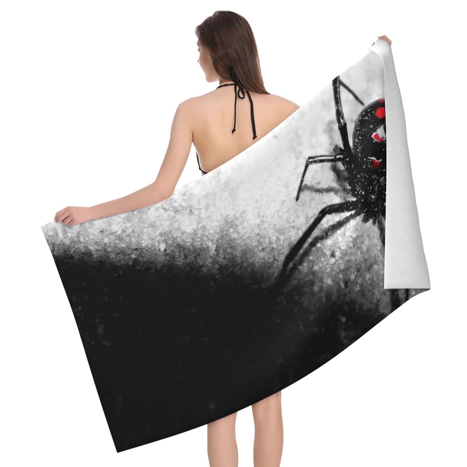 Lawenp Spider Beach Towel, Lightweight Sand Free Quick Dry Microfiber Absorbent Bath Towel for Kids, Adults, Swimming, Bath, Yoga, Pool, Travel, Camping 32"X52"