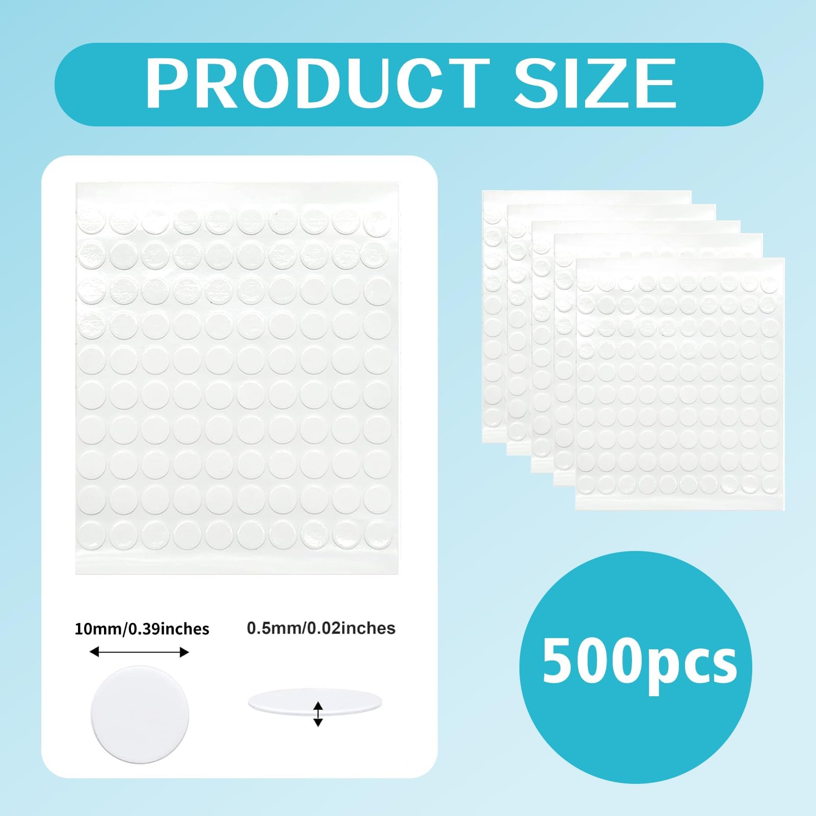 500 sztuk dwustronnych kropek samoprzylepnych, 10 mm, dwustronne podkładki samoprzylepne, okrągłe, samoprzylepne kropki do balonów, dekoracji festiwalowych, DIY, majsterkowania, papieru, szkła, metalu