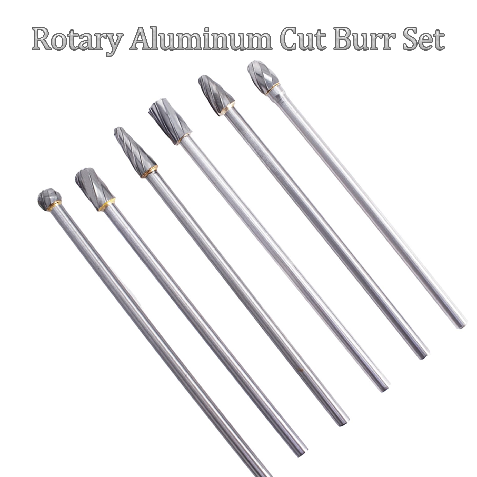 kimllier 6Pcs 10mm Rotary Aluminum Cut Burr Set 6mm 1/4 Inch Head 150mm — Amazon image 6