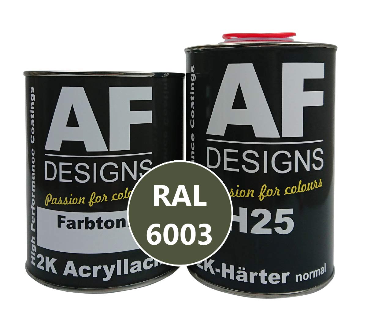 Alex Flittner Designs 2K Acryl-Lack-Set 3 kg RAL 6003 OLIVGRUEN | 2K Acryl AUTOLACK Set nach RAL - ABSOLUT HOCHGLÄNZEND