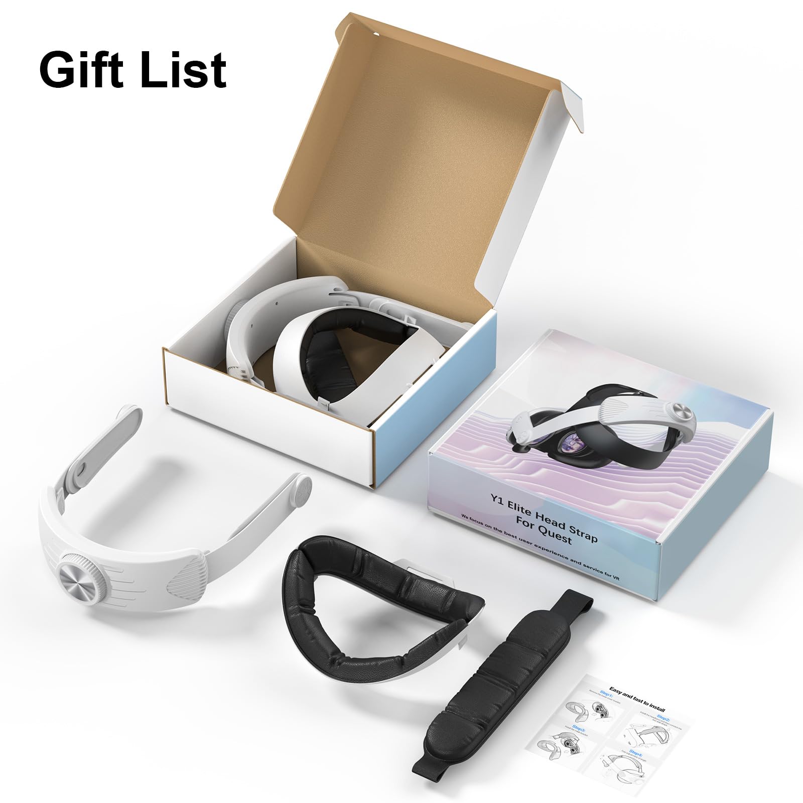 Sangle de tête pour casque de réalité virtuelle Meta Quest 3/3s, avec Oculus Quest /3/3s, sans batterie, soutien amélioré, sangle réglable et confortable