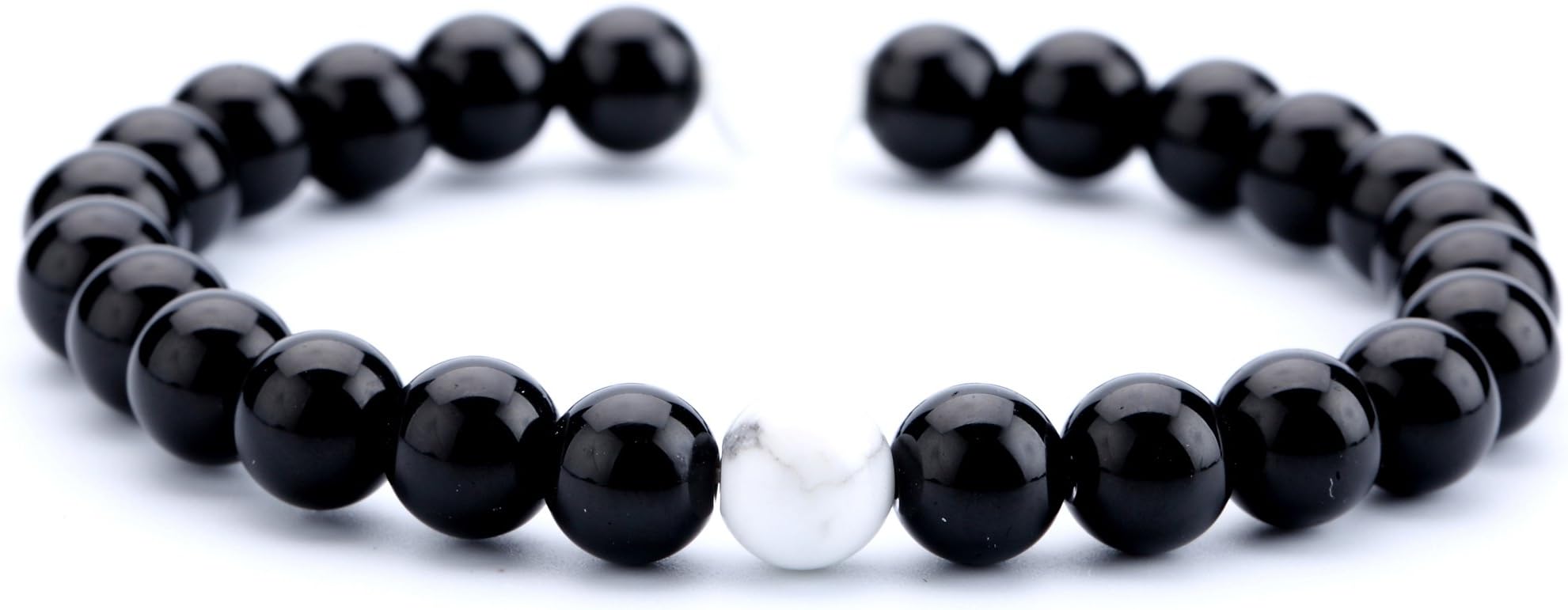 Doitory Men Women 8mm Tiger Eye Stone Beads Bracelet Elastic Natural Stone Yoga Bracelet Bangle