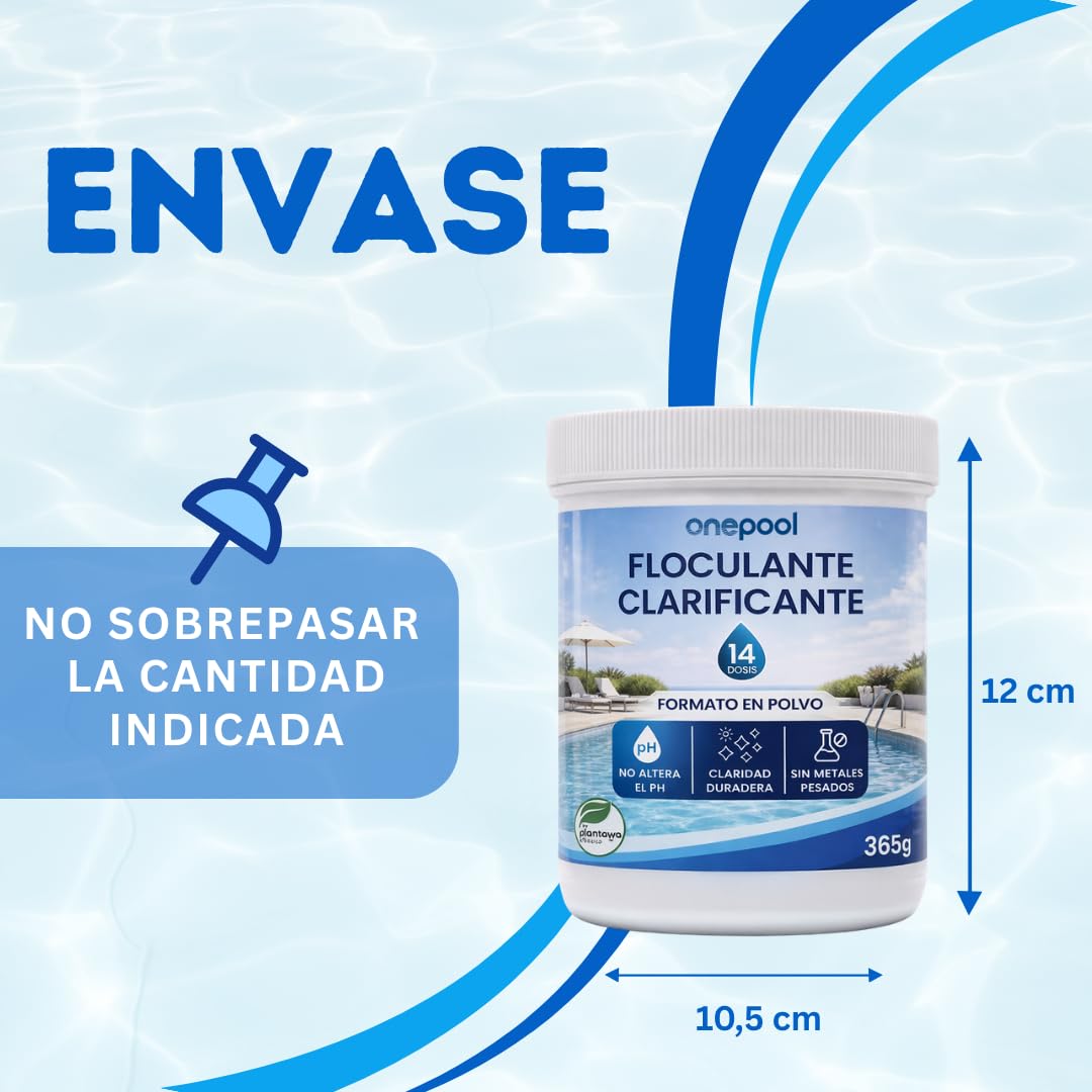 PLANTAWA Flokulant Basen w proszku 10 Tygodni Eliminator zmętnienia dla małych basenów i hydromasażu. Klarujący dla czystej wody. Naturalny produkt wegański bezpieczny dla całej rodziny.