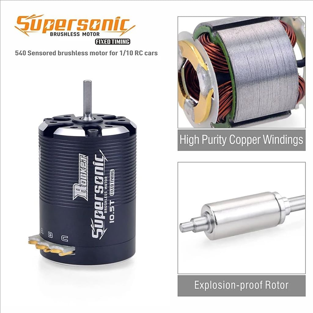 1-3S Supersonic 540 10.5T/3950KV Sensorato Motore Brushless Albero di temporizzazione fisso ø3.175mm per 1/10 RC Drift Racing Car Touring Car