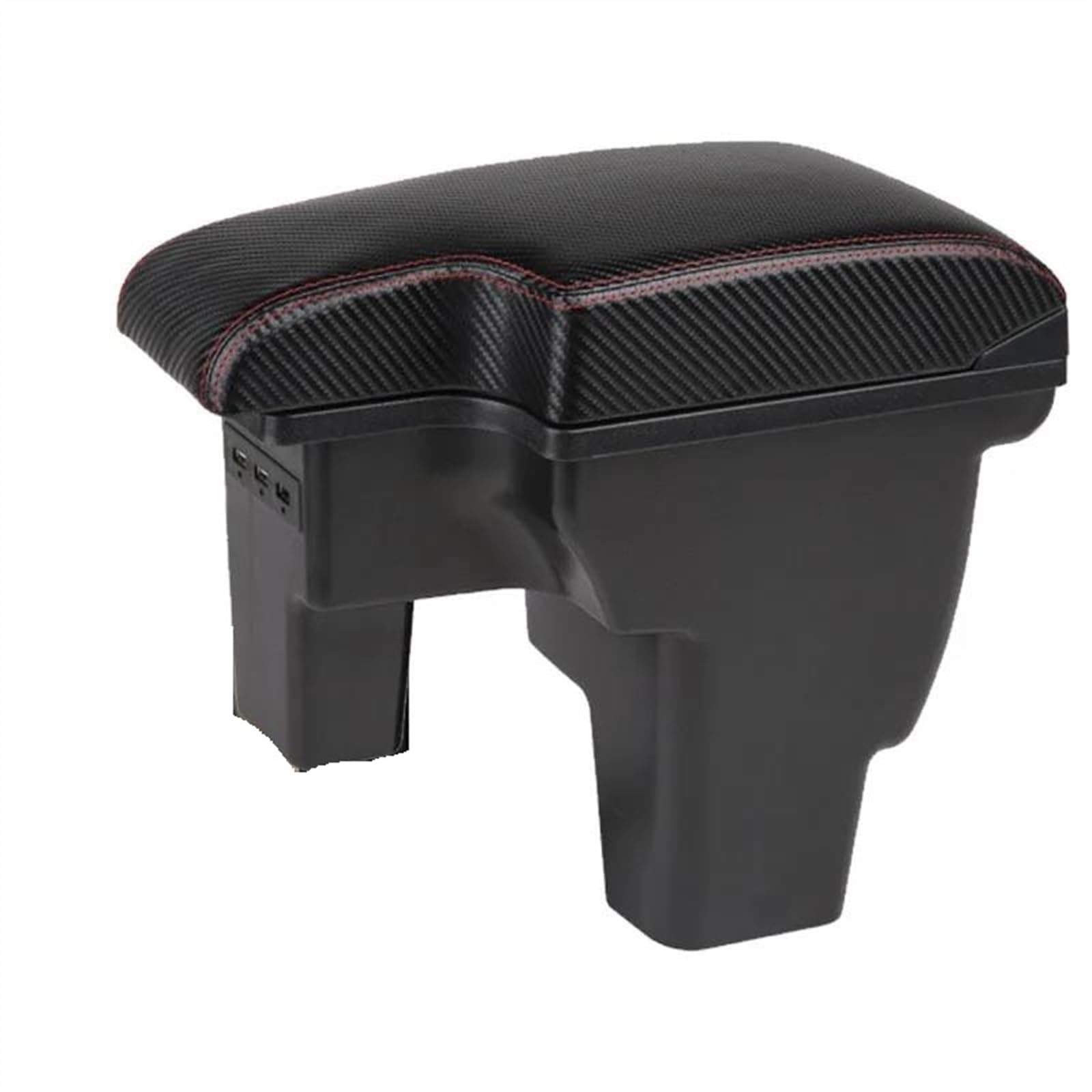 NOHEEU Car Armrest Box Accessories Storage Interior Details Retrofit Parts For Focus III MK3(B1 Black red Corium)