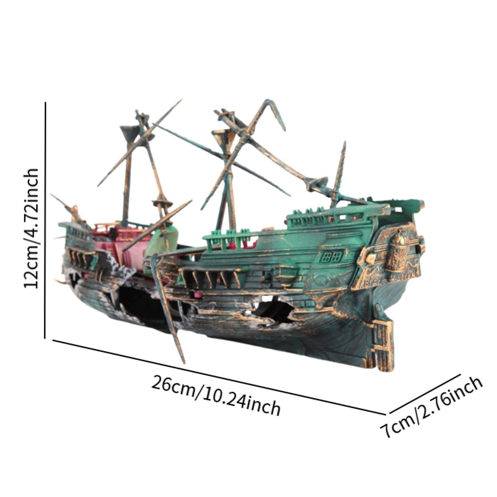 Qianly Decoración Creativa para Peceras: del Tesoro, Mini del Tesoro, Decoración de Barco Hundido, Decoración de para Acuario, Tesoro