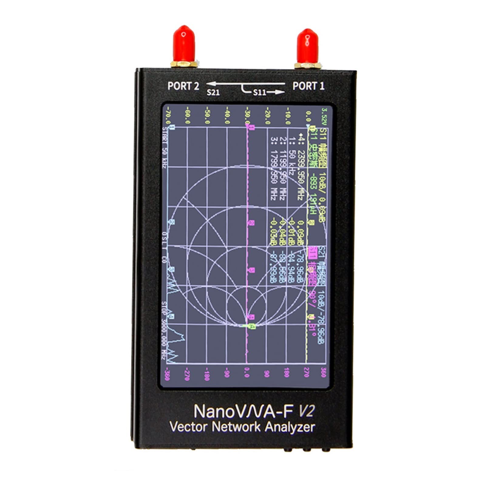 Analizador de espectro, Analizador de red vectoriales 4.3 pulgadas -F v2. Yaya OVNA HF VHF UHF antena 50k-3g