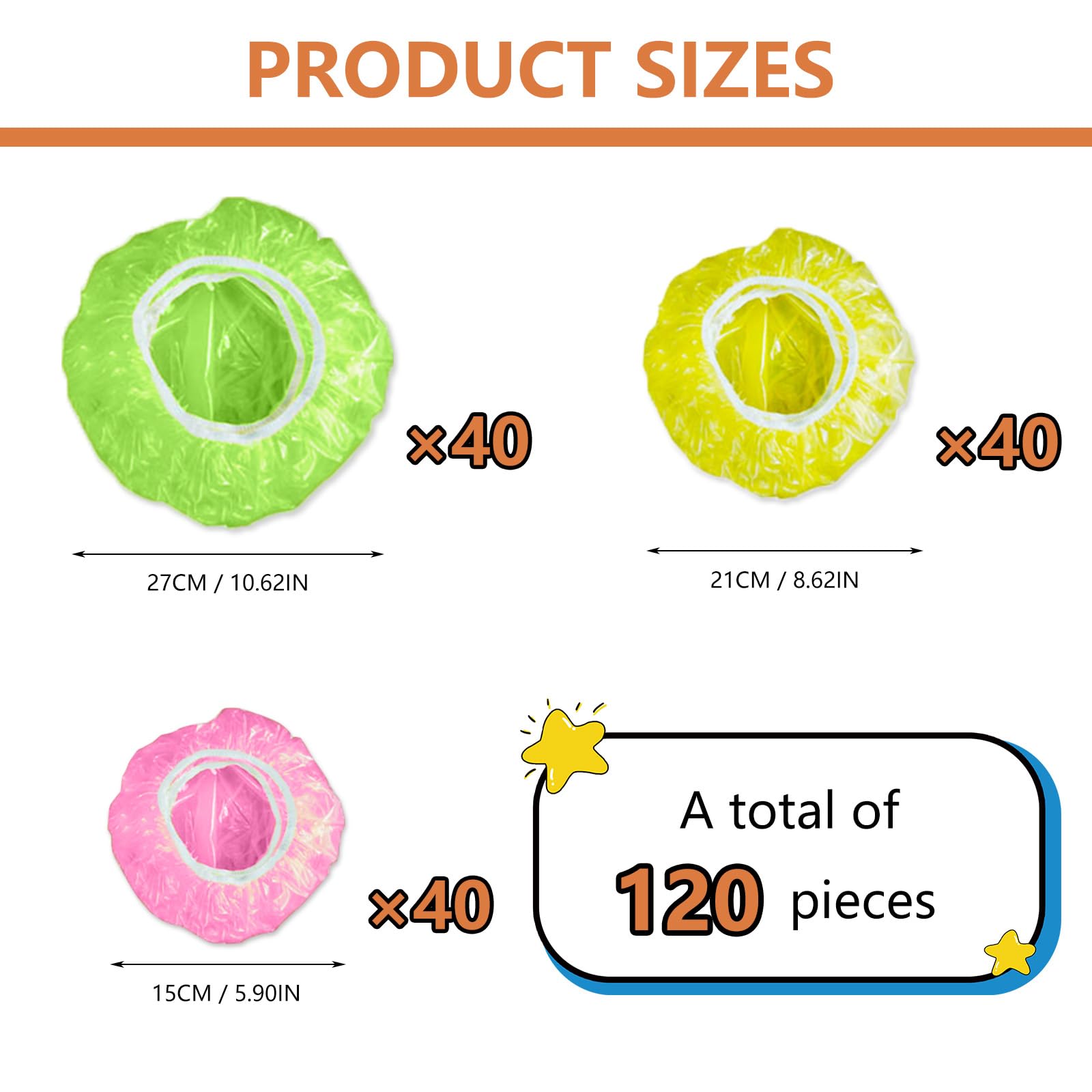 120 Pezzi Copertura per Alimenti, Coprivivande con Elastico Copertura in Plastica per Alimenti Coprivivande Plastica Riutilizzabili per la Protezione della Freschezza delle Verdure (3 Colori)