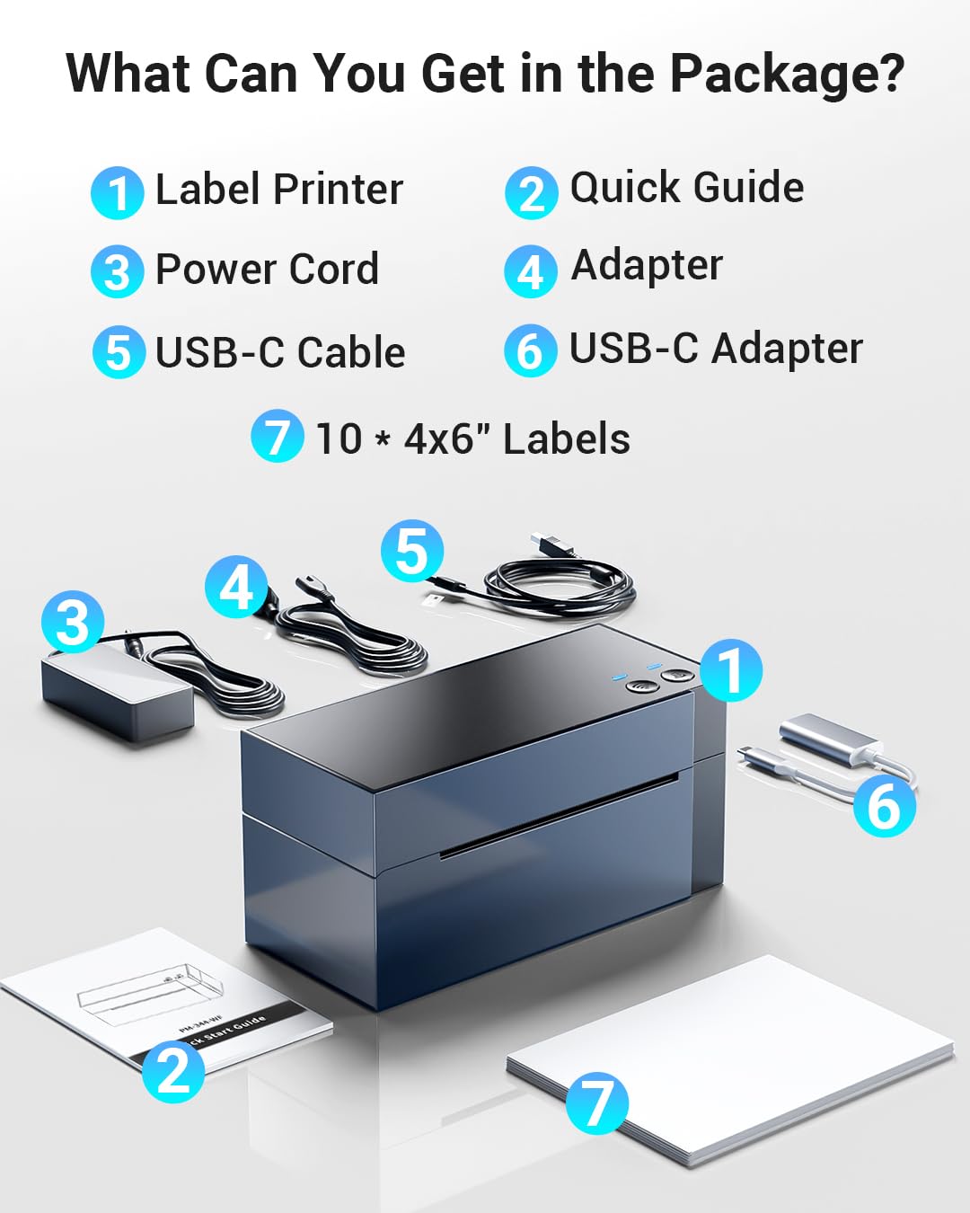 Phomemo 344 WiFi Etikettendrucker DHL Versandetiketten Drucker WLAN Desktop Label drucker für Barcode, Thermal Label Printer 4x6 Kompatibel mit Amazon, Etsy, Shopify, Royal Mail, FedEx, UPS, Lila