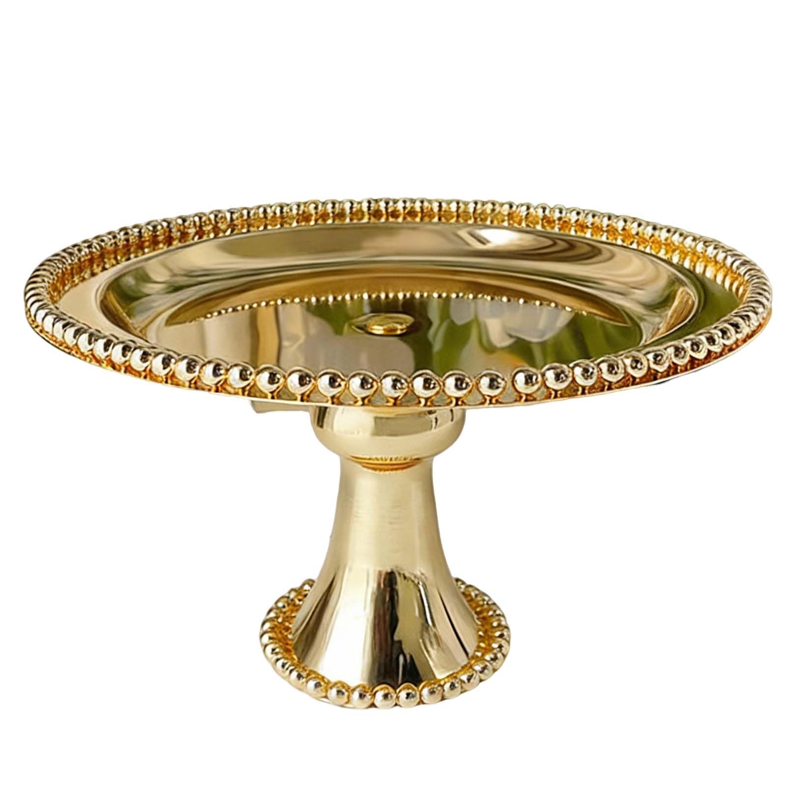 Vassoio da dessert per torte da 24 cm, piatto in metallo con bordo in rilievo per decorazione domestica per feste di nozze, piatto da portata per cupcake e pasticceria