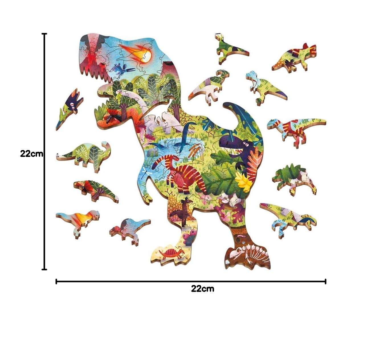 Ludattica- Drewniane Puzzle Dinozaury 48 szt. (XOT-LD22143)