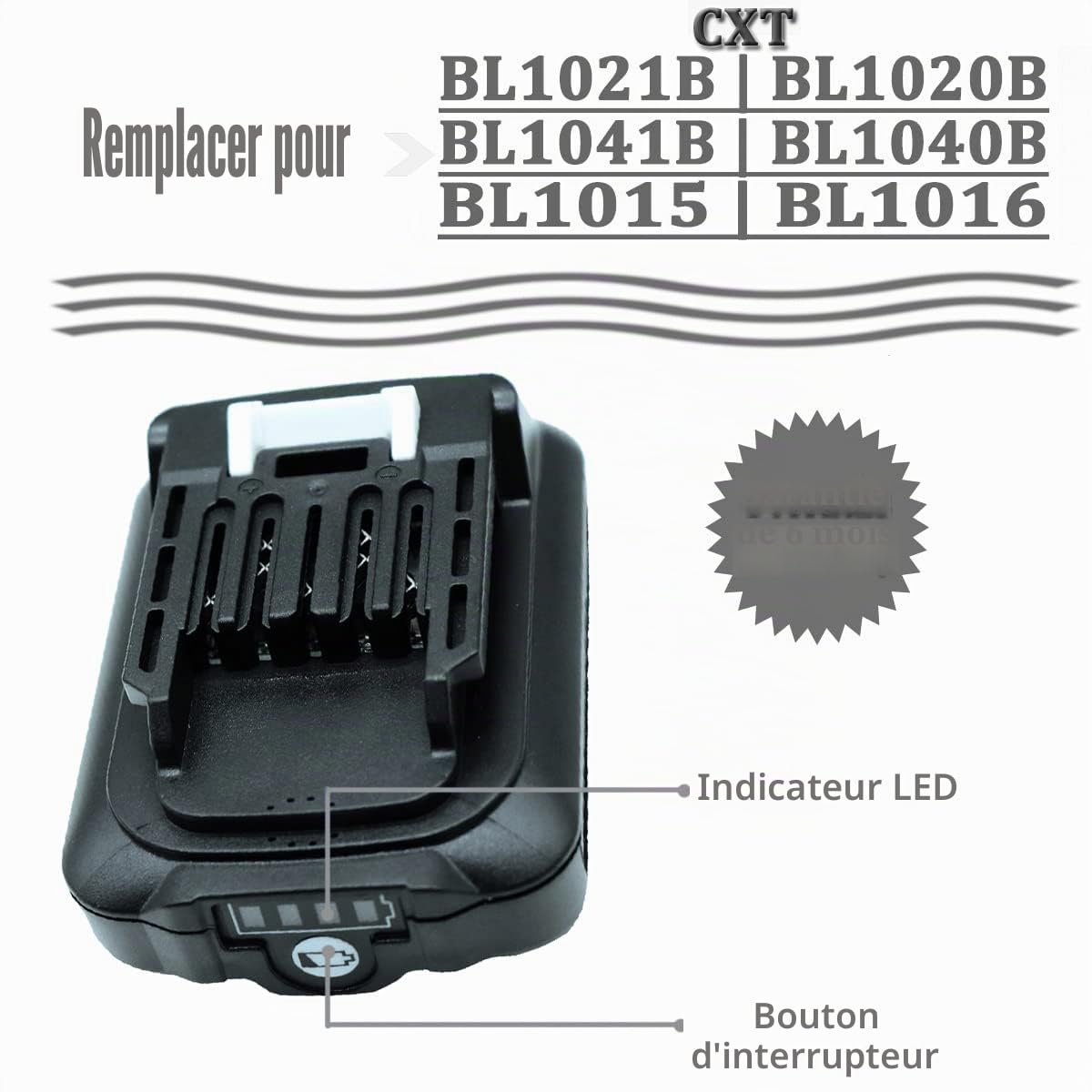 2X 12V 2000mAh BL1021B Batterie avec Chargeur DC10WD