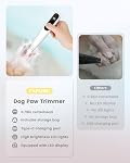 PAPMINI Dog Paw Trimmer with LED Light - Quiet 35dB Electric Dog Grooming Clippers Shaver for Paws, Eyes, Ears, Feet and Face, Cordless Pet Hair Razor for Small to Large Dogs Cats (White)