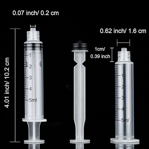 Miniatura 9 de TecUnite Paquete de 20 jeringas curvadas de plástico para resina epoxi, manualidades, alimentación de mascotas, animales, aplicador de aceite