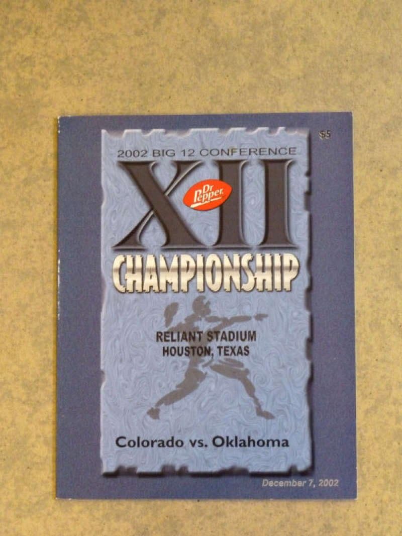 Original BIG 12 CHAMPIONSHIP PROGRAM - OKLAHOMA COLORADO - 2002