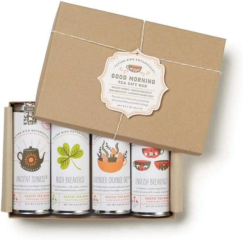 Good Morning Tea Gift Box - 4 Tins, 6 Tea Bags per Tin