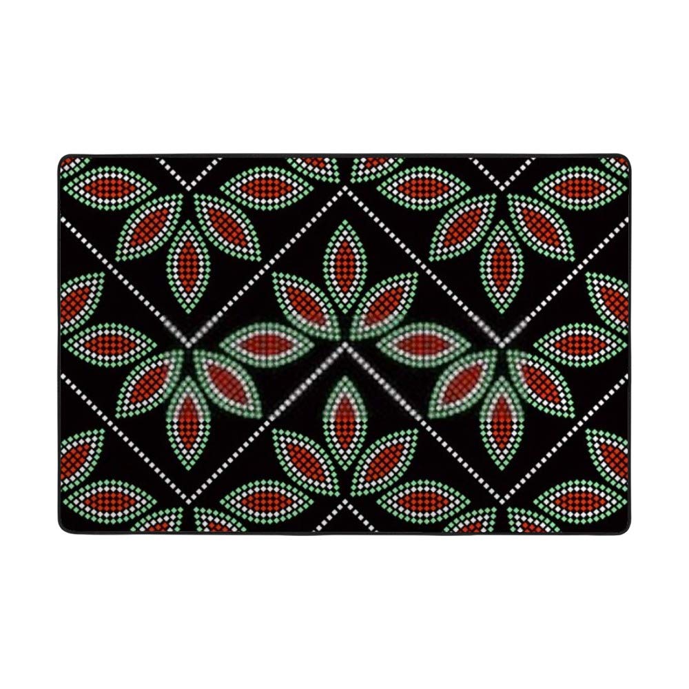 Tapis de salon en velours doux motif pétales corail 160x120cm