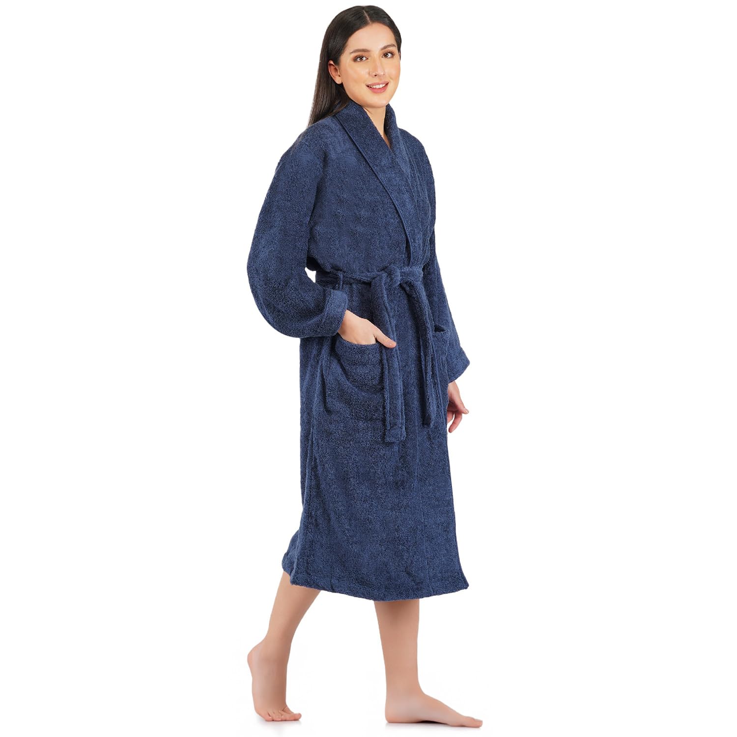 RANGOLI Canningvale 100% Cotton Premium Bathrobes, 550 GSM | Ultra-soft, Lightweight & Highly Absorbent Luxurious Bath Gown/Bath Robe-image-42