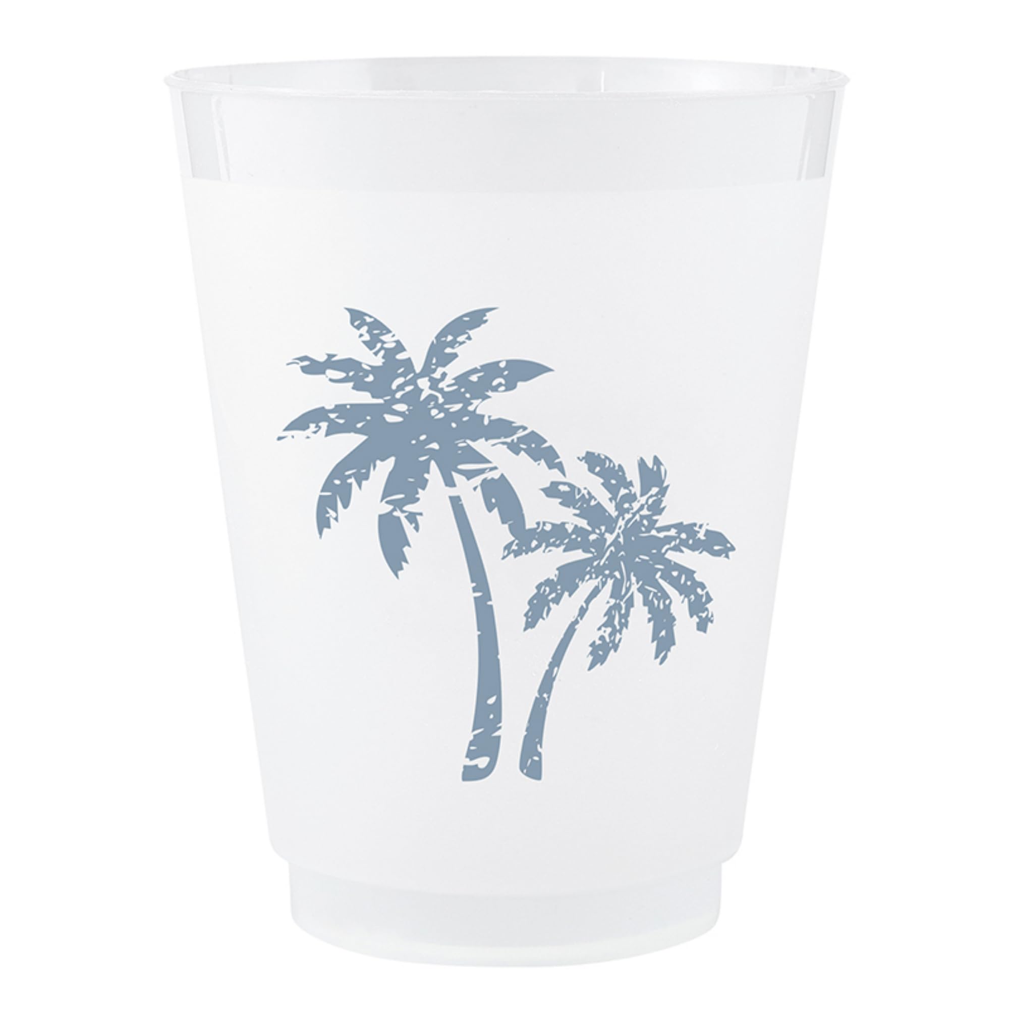 Santa Barbara Design Studio Party Cups 8-Count Reusable Plastic Frost Cups, 16-Ounce, Palm Tree