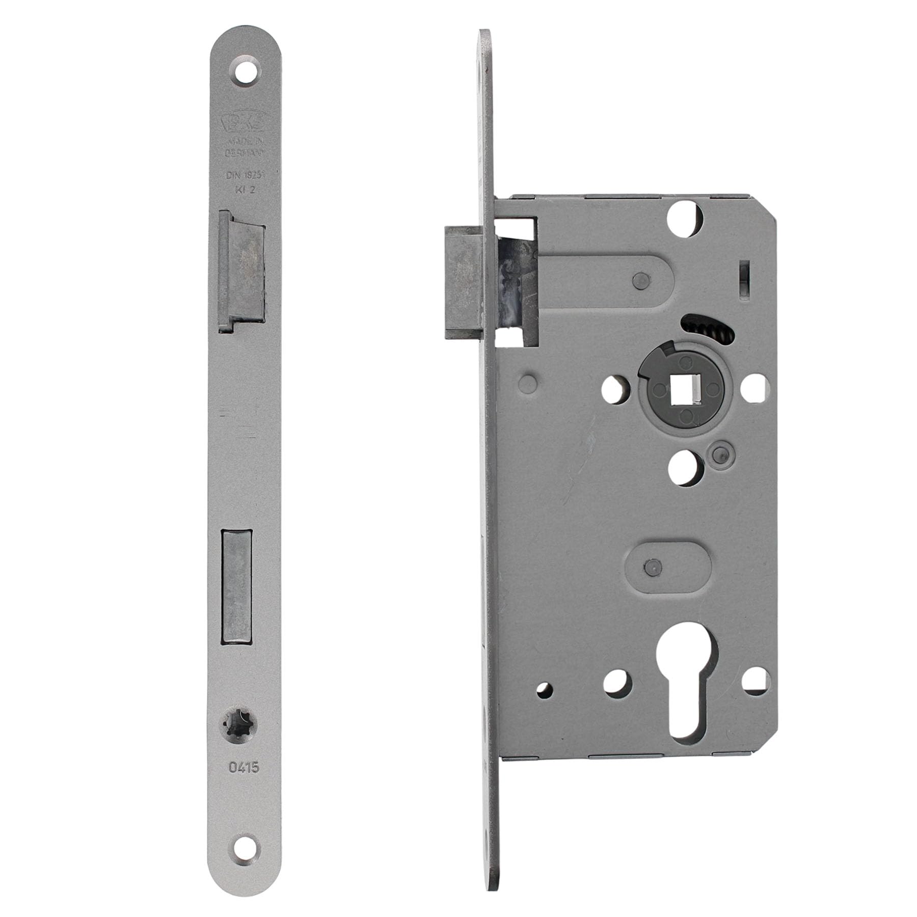 ToniTec PZ-Schloss DIN Links Zimmertür Profilzylinder-Einsteckschloss Dornmaß 55 mm Stulp 20 mm