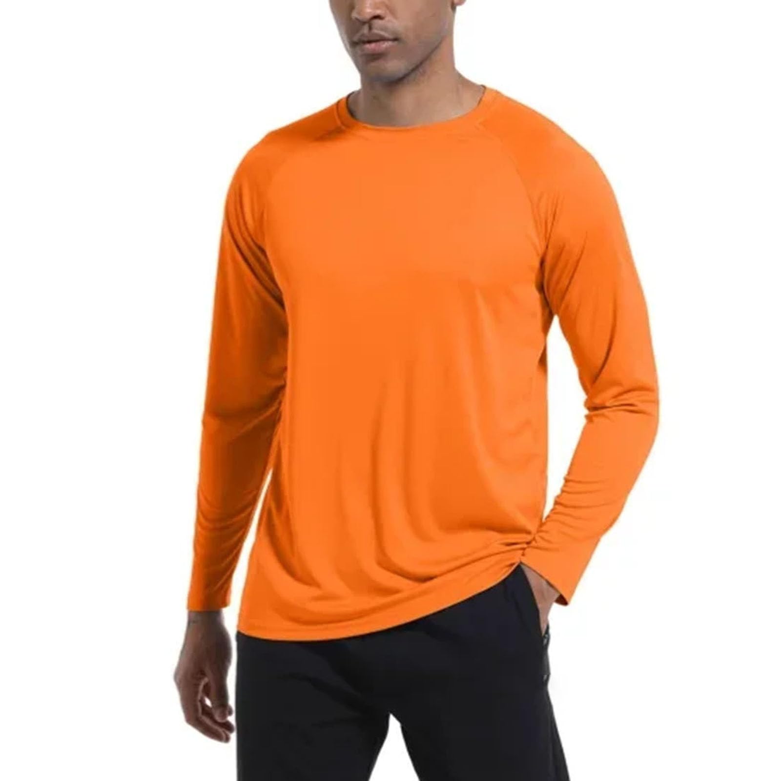 Maglietta traspirante da uomo, a maniche lunghe, traspirante, per escursionismo, pesca, casual, streetwear