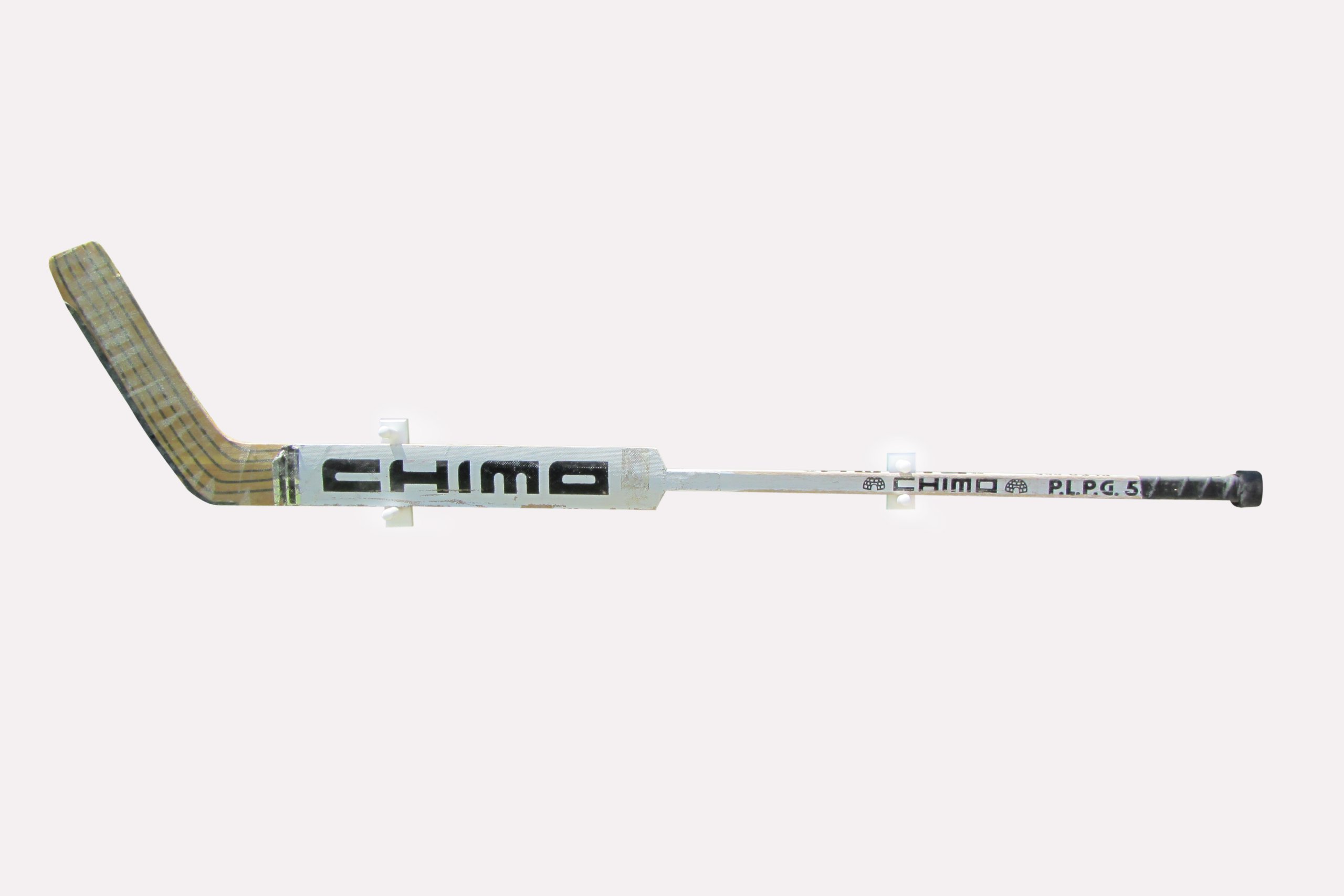 Horizontal Wall Mount for a Hockey Goalie Stick (Made in The USA) (White)