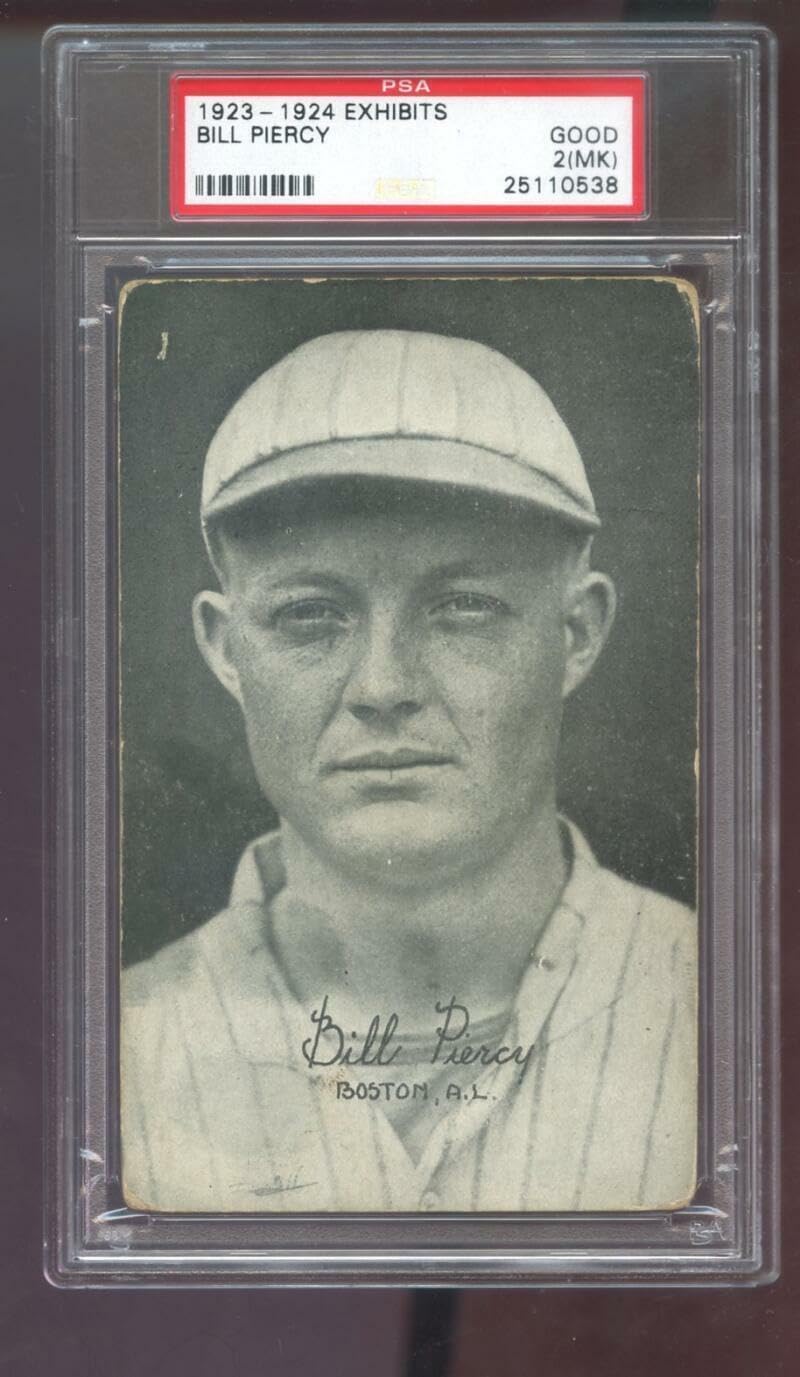1923 1924 Exhibits Bill Piercy PSA 2 (MK) Graded Baseball Card Exhibit Boston - Slabbed Baseball Cards