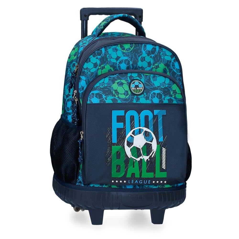 ROLL ROAD Gol Mochila infantil, mochila escolar, fabricada en Poliéster, bolsillos laterales, tirantes anchos ajustables, Asa superior para colgarla, sistema magic Fix.