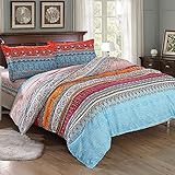 ENCOFT Ropa de Cama de Bohemia Estilo exotico Étnico Mandala Microfibra Funda nórdica Fundas de Almohada Rojo Azul Amarillo Verde (Bohemia 2)