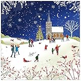 Weihnachtskarten mit Umschlag Set, 10 Stück - Schneelandschaft, 10 Nostalgie Weihnachtskarten für Weihnachten mit Umschlägen, Weihnachtsgruß auf der Innenseite in Englisch, Just Cards Direct