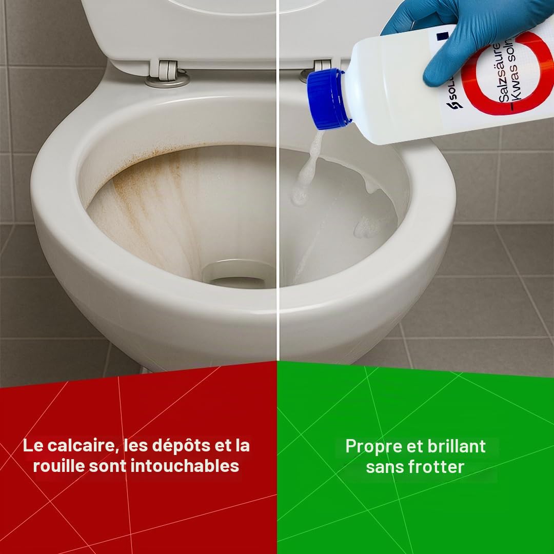 Acide chlorhydrique 32% technique 1 l I Acide chlorhydrique technique pour l'industrie, le laboratoire, le métal I Détartrage I Acide hydrochlorique HCl