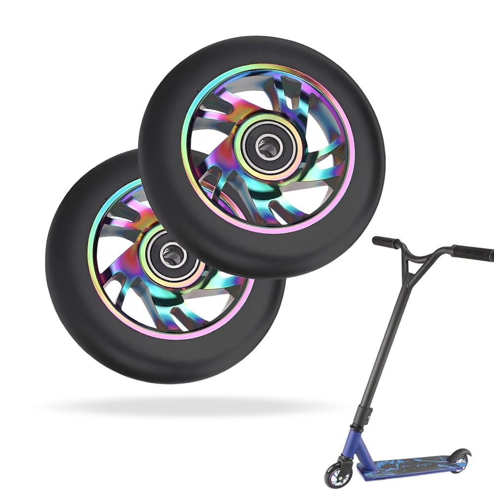2 Stück Leuchtende Scooter Rollen 200mm - LED Rollen Mit ABEC-9 Lagern