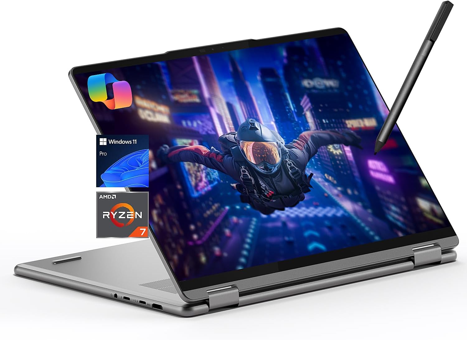 Lenovo Yoga 7 7i 2-in-1 Laptop 16″ FHD+ Touchscreen, AMD Ryzen 7 8840HS, 16GB RA…