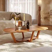Mesa de Centro Elegance com Design Moderno Estrutura em MDF e Acabamento Premium para Salas de Estar Sofisticadas e Funcionais (Nature)