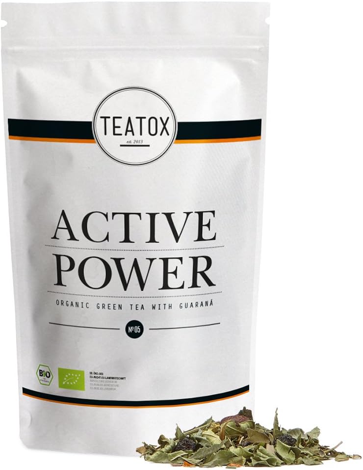 TEATOX Active Power, Organic Green Tea with Guarana, Refill Doypack