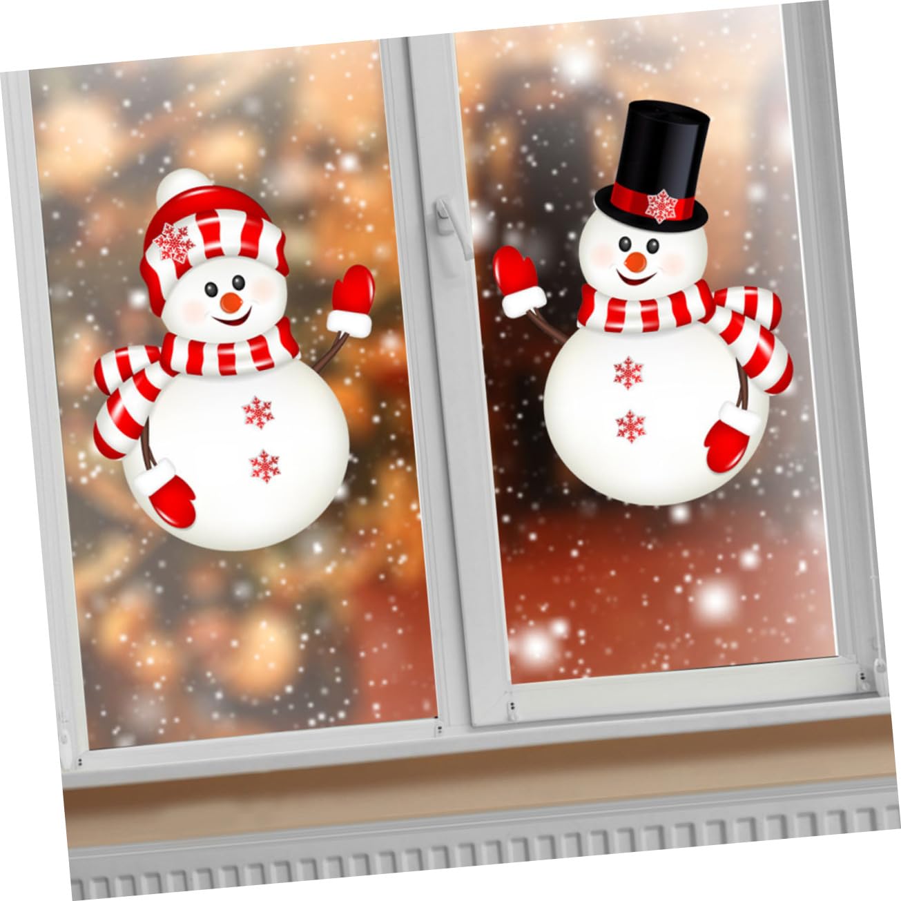 Cabilock 6Sets Aufkleber Ornamente Weihnachts Wanddekoration Zubehör Für Die Hausbar Tischsets Für Den Tisch Künstliche Schneedekorationen Fensteraufkleber Weihnachtsdeko 2blätter*6