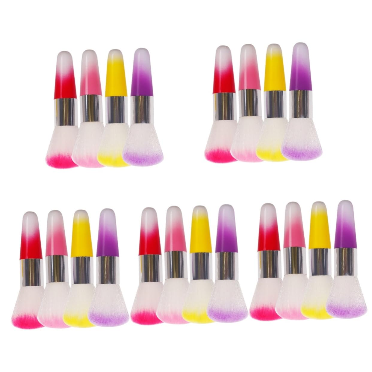 Healvian 20pièces Pinceaux De Maquillage Ergonomiques Pour Brosse De Nettoyage Manucure Poudre Set De Beauté