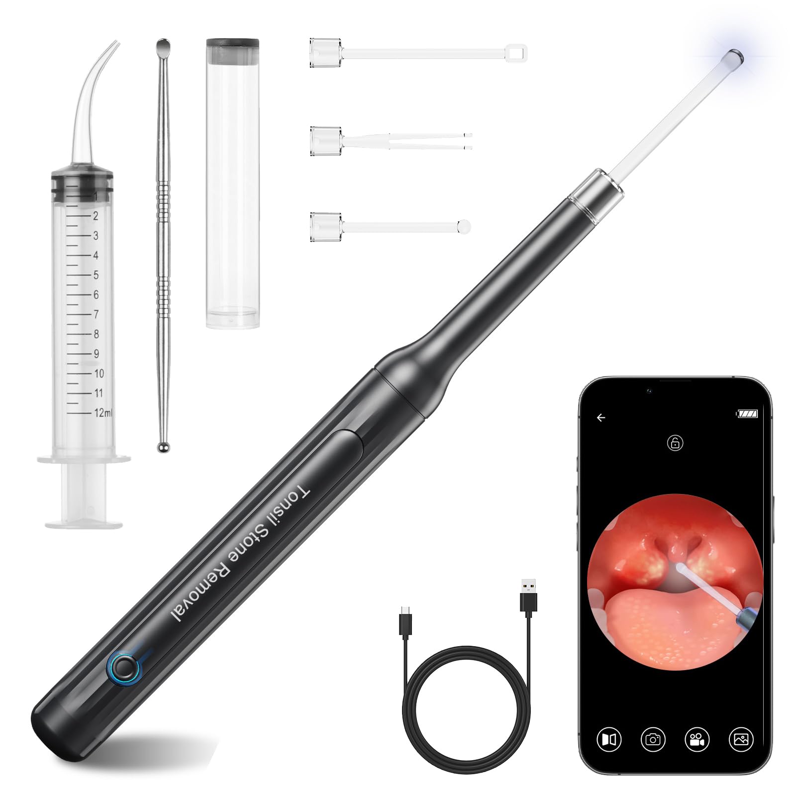 Tonsil Stone Removal Kit with Camera