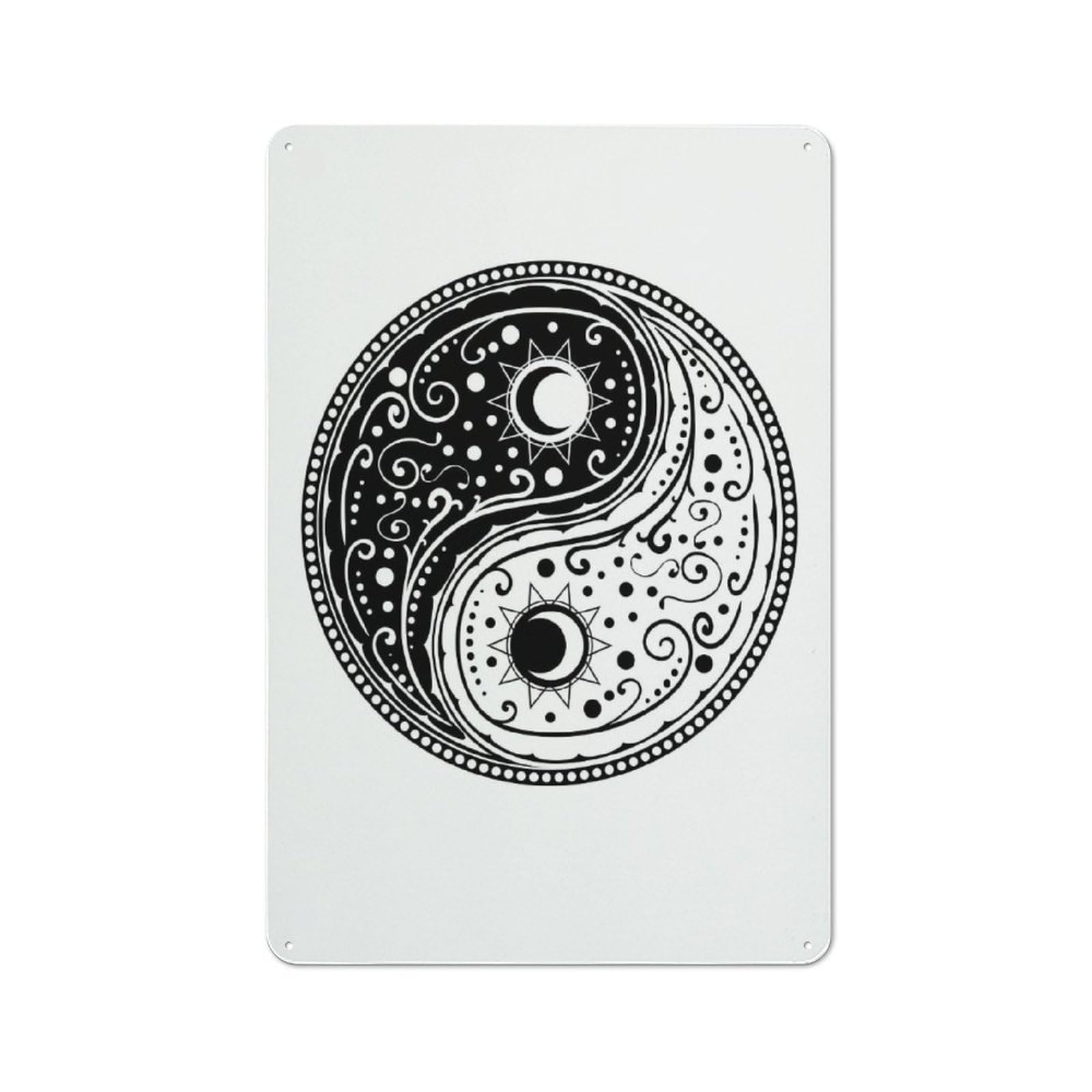Yin Yang Paisley Design Vintage-inspired Tin Sign 30x20cm for Garage Or Workshop, for Vintage Wall Decor Fans, for Metal Sign Collectors