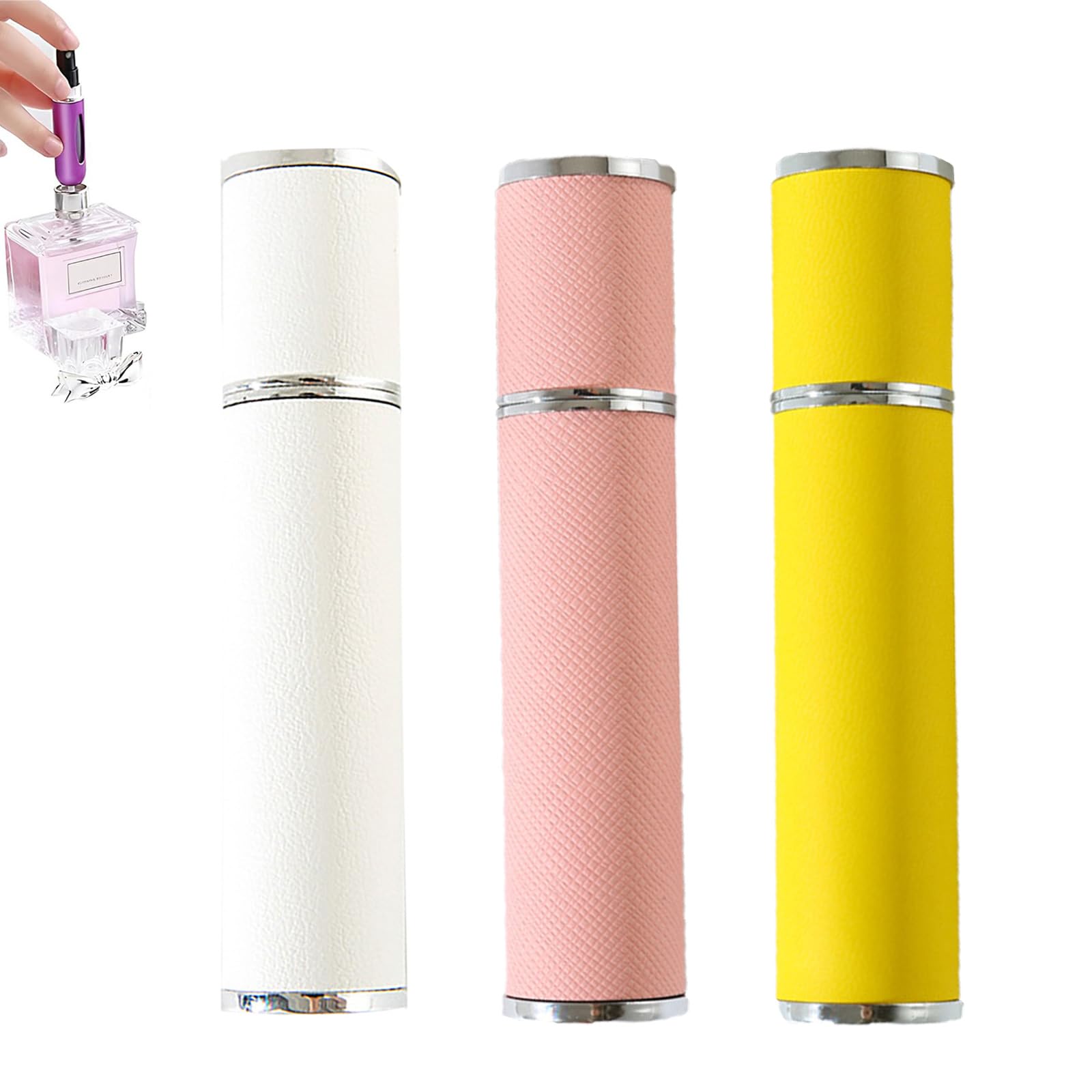 3 Pack 12ml Leather Refillable Perfume Portable Atomizer Bottle,Travel Size Perfume Refill Bottle,Portable Luxurious Pocket Dispenser,Mini Cologne Dispenser for Women,Men